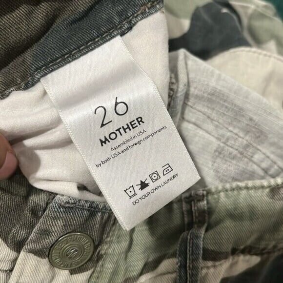 SKU 2 Mother The Misfit Camo Side Stripe Pants 26 Green Blue Red - Picture 4 of 9